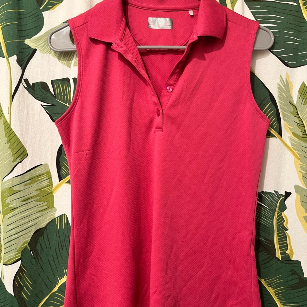 Callaway Women's Pink Sleeveless Polo Top